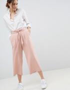 Asos Design Mix & Match Culotte With Tie Waist-pink