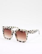 My Accessories London Square Lens Sunglasses In Milky Tortoiseshell-multi