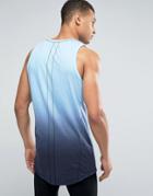 Religion Longline Tank With Color Fade - Blue