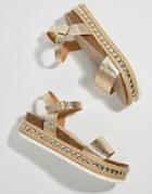 Faith Studded Flatform Espadrille Sandals - Silver