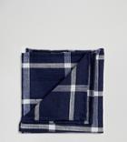 Noak Pocket Square In Large Navy Check