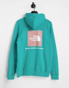 The North Face Red Box Hoodie In Teal-blue