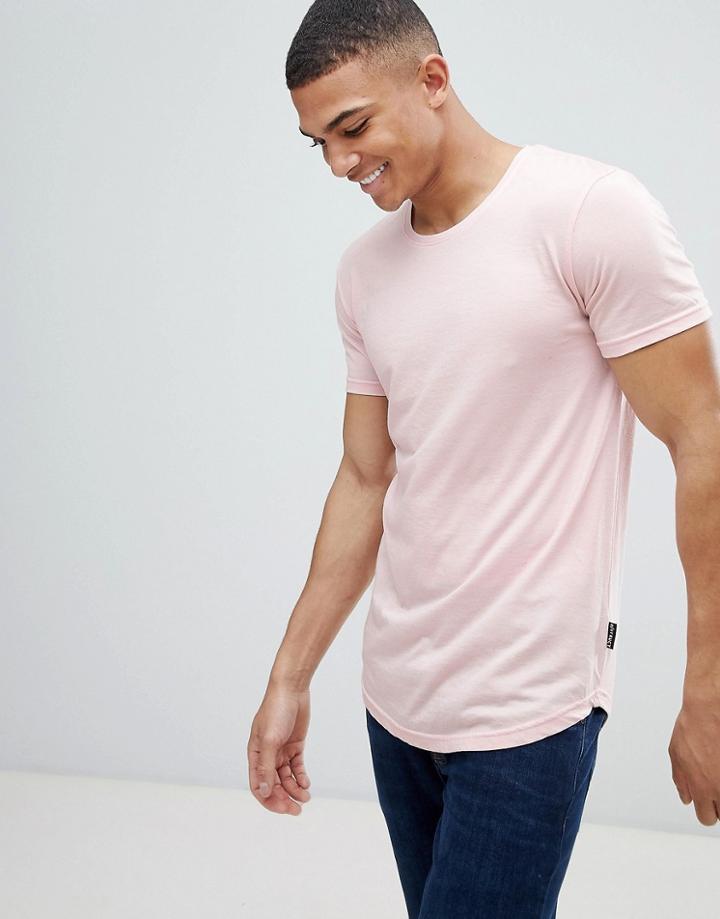 D-struct Longline Burnout T-shirt - Pink