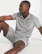 Polo Ralph Lauren Icon Logo Pocket Cotton Terry Polo In Gray Heather - Part Of A Set