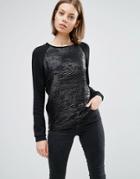 See U Soon Sweatshirt With Sequin Front - Black