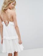 Vero Moda Tiered Ruffle Dress - White