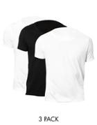 Asos T-shirt With Scoop Neck 3 Pack Save 17% - White/black