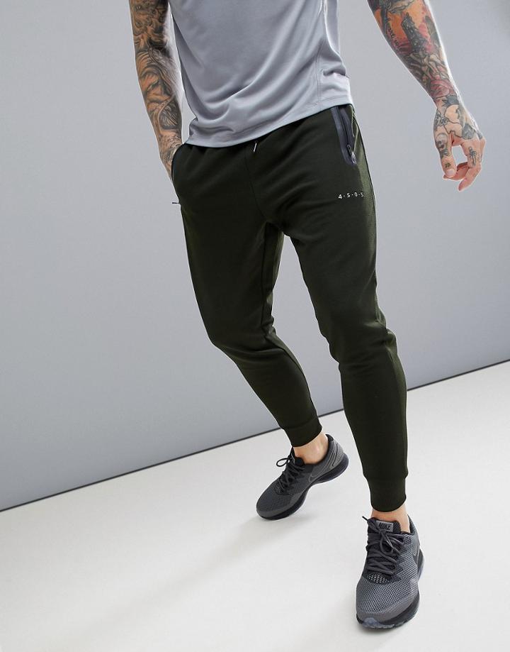 Asos 4505 Skinny Tapered Training Joggers - Green