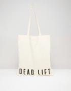 Asos Tote Bag With Deadlift Print - Gray