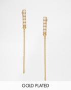 Pilgrim Gold Plated Drop Earrings With Faux Pearl
