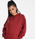 Asos Design Maternity Oversized Boyfriend Hoodie In Burgundy-red