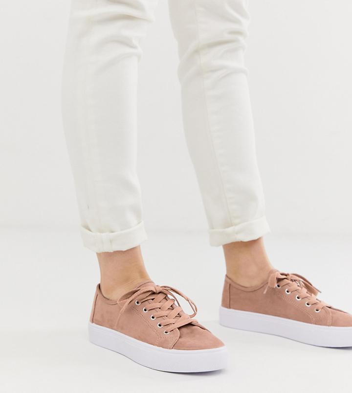 Asos Design Dusty Lace Up Sneakers - Beige