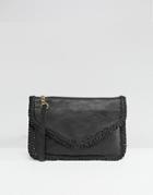 Oasis Whipstitch Clutch - Black