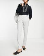 Asos Design Wedding Skinny Suit Trousers In Ice Grey-gray