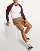 Vans Authentic Relaxed Fit Chino Shorts In Beige-green