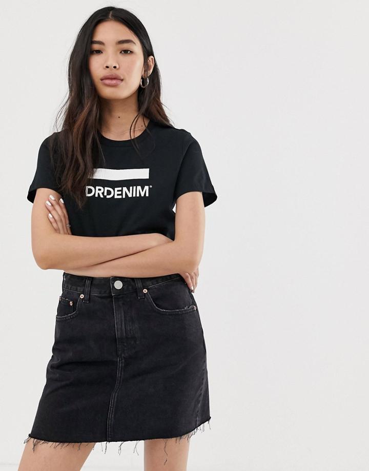 Dr Denim Luna Organic Cotton Logo T-shirt - Black