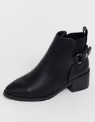 New Look Wide Fit Leather Look Chelsea Boot In Black - Black
