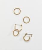 Pieces Circle Earrings Pack - Gold
