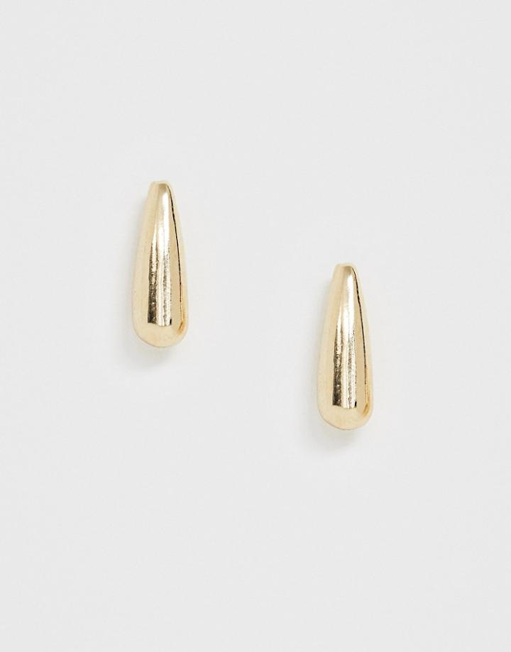 Asos Design Stud Earrings In Sleek Spike Design In Gold Tone - Gold
