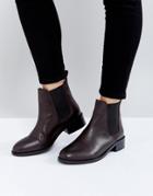 Asos Absolute Leather Chelsea Ankle Boots - Brown