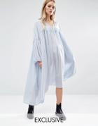 Reclaimed Vintage Angel Sleeve Dress In Sheer - Blue