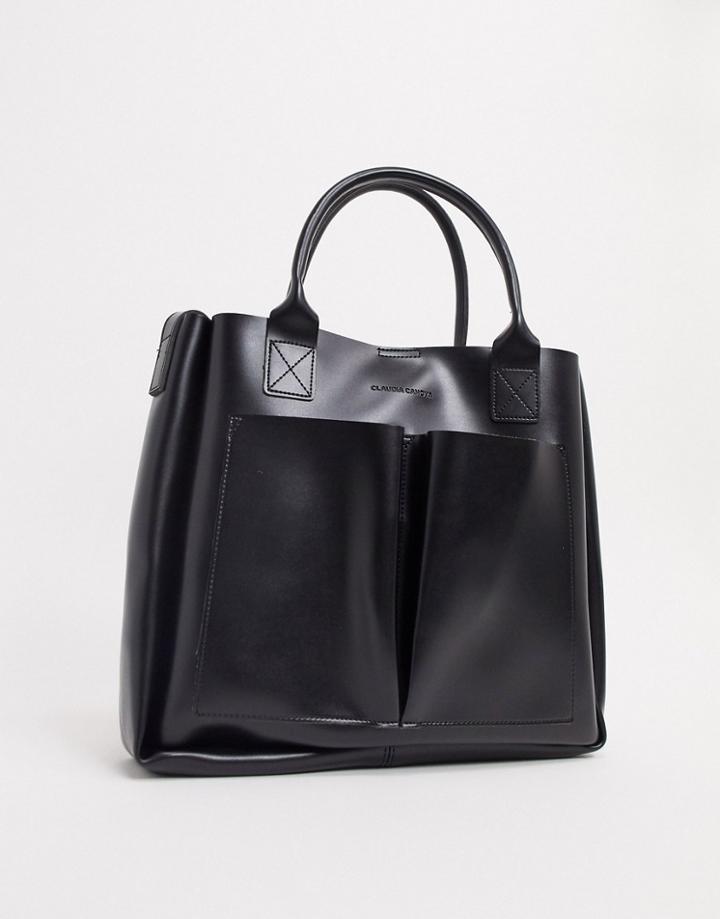 Claudia Canova Double Pocket Tote Bag In Black