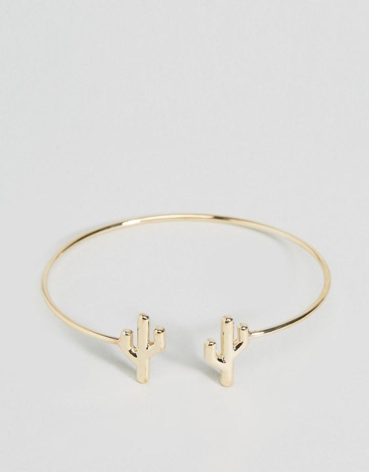Limited Edition Open Cactus Cuff Bracelet - Gold