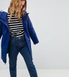 Asos Petite Borg Raincoat-navy