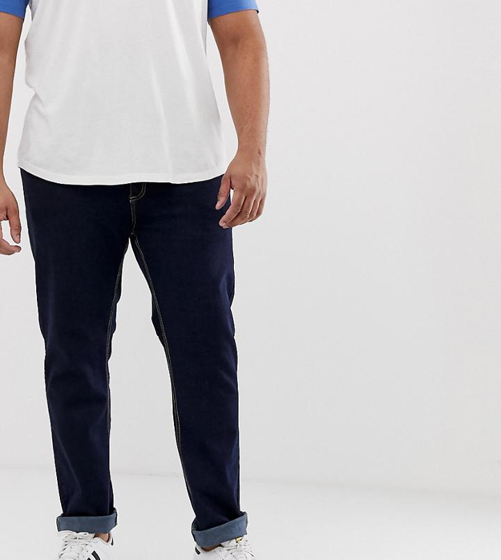 Duke King Size Tapered Fit Jean In Indigo With Stretch-navy