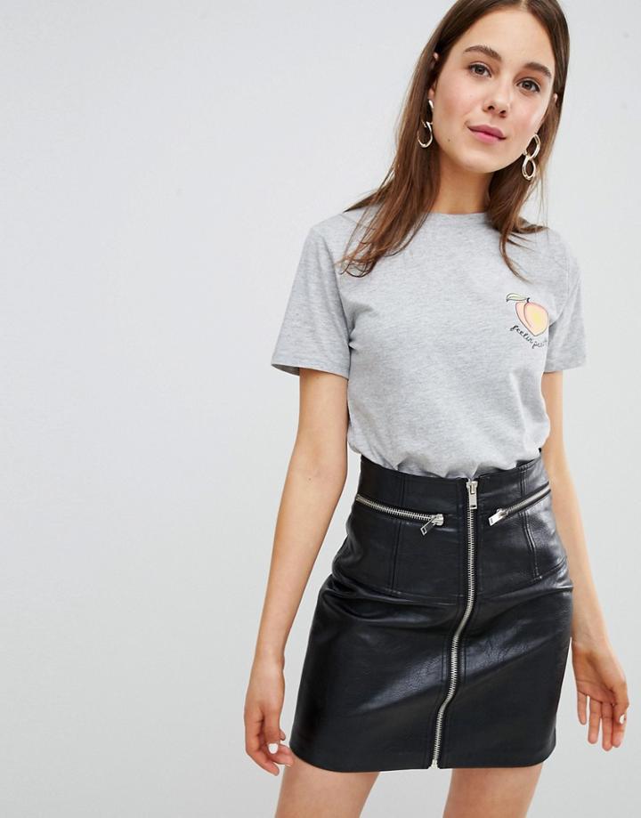 New Look Feeling Peachy Tee - Gray