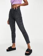 Allsaints Duran Skinny Cargo Jeans In Washed Black