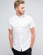 Jack & Jones Premium Short Sleeve Super Slim Smart Shirt - White