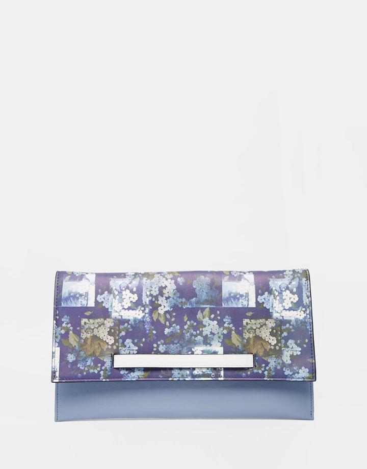 Asos Floral Print Slot Through Clutch Bag - Multi