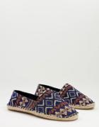 Asos Design Espadrille In Aztec-multi