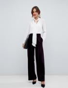 Y.a.s High Waisted Velvet Cropped Trouser - Purple