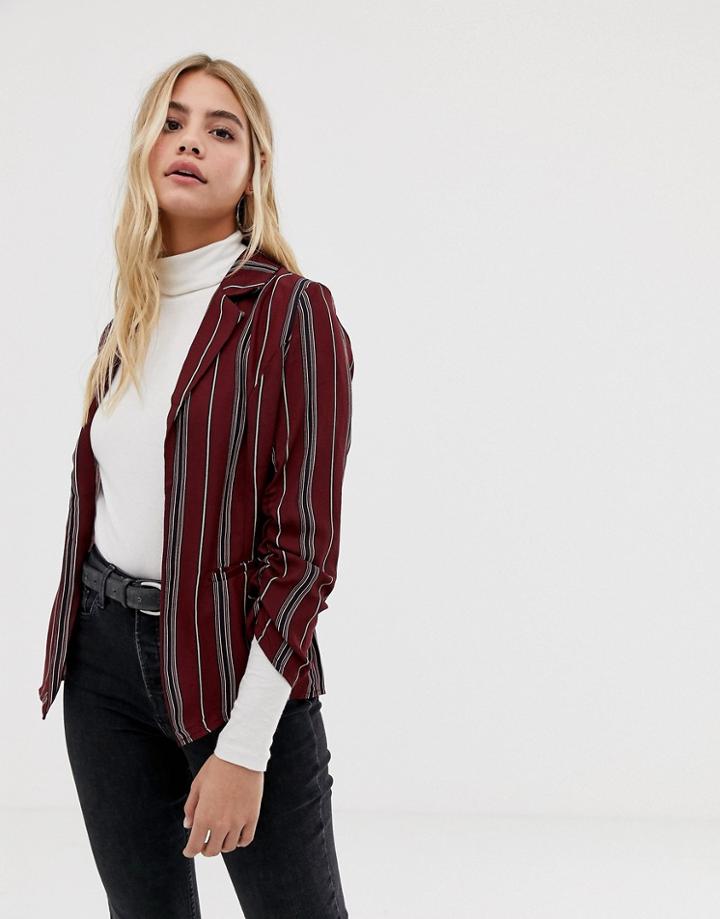 Parisian Stripe Blazer - Red