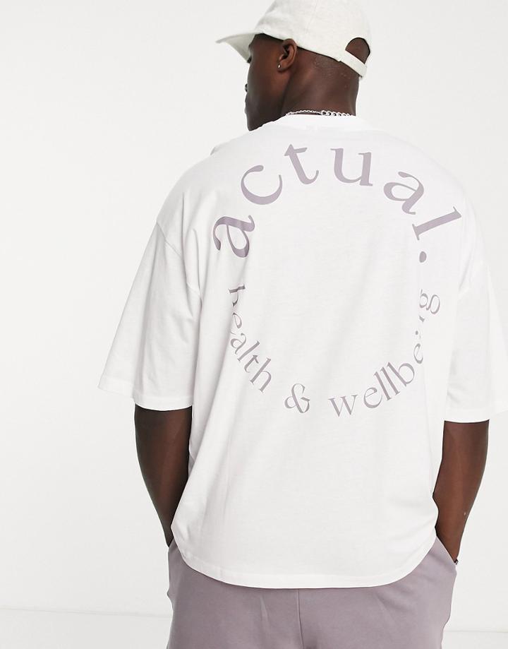 Asos Actual Oversized T-shirt With Back Logo Print In White