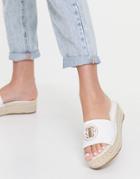 River Island Espadrilled Mule Sandal In White