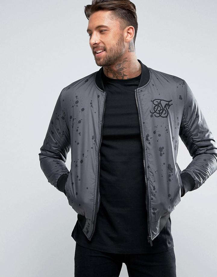 Siksilk Reversible Bomber Jacket In Gray - Gray