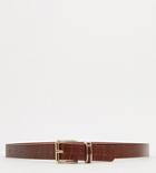 My Accessories London Exclusive Waist And Hip Jeans Belt With Square Buckle In Dark Brown Croc