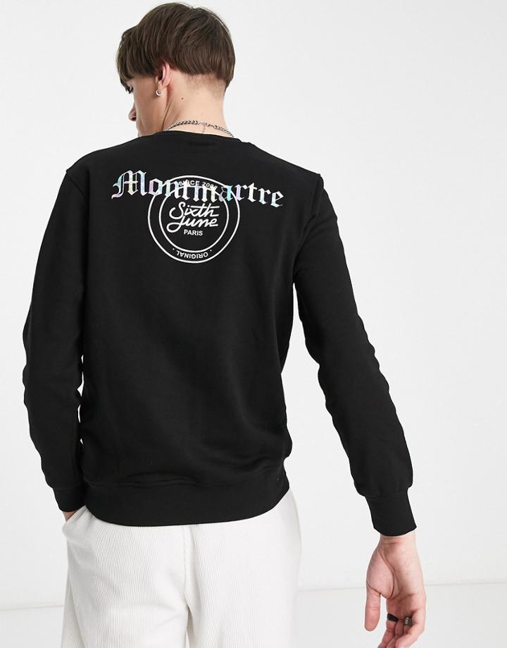 Sixth June Skinny Fit Montmartre Sweatshirt In Black