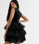 Asos Design X Christian Cowan Velvet Dress With Puff Ball Tulle Skirt