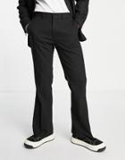 Asos Design Flare Suit Pants In Black