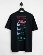 Nike Dna M90 Oversized Graphic Back Print T-shirt In Black