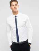 Asos Skinny Shirt In White With Navy Tie - White