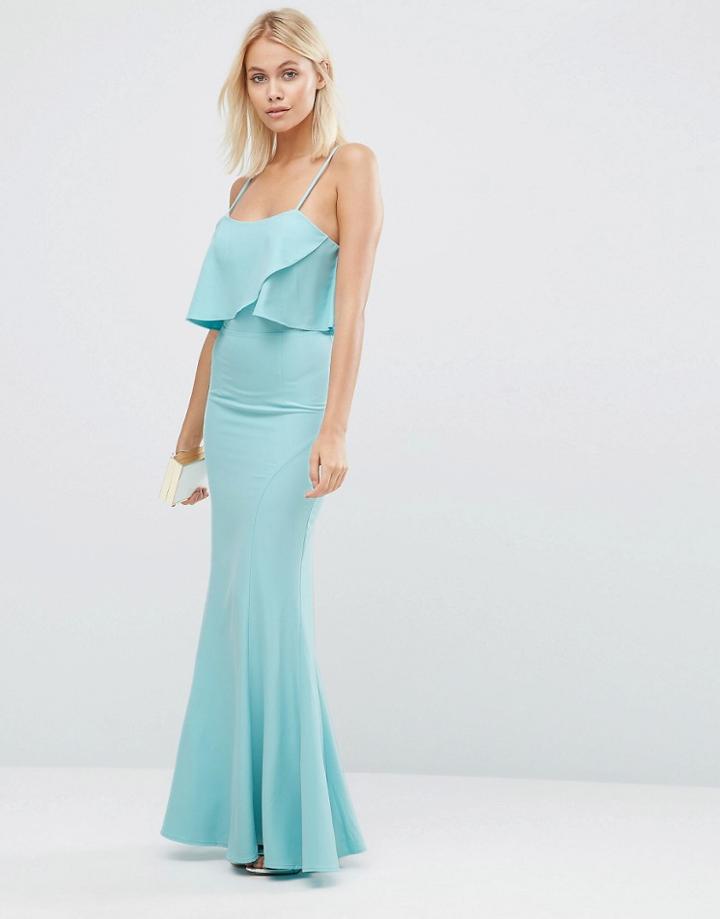 Jarlo Rumer Cami Maxi Dress With Overlay Top - Blue