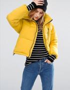 New Look Padded Boxy Jacket - Yellow