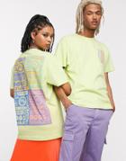 Crooked Tongues Unisex T-shirt In Neon With Colored Print-green