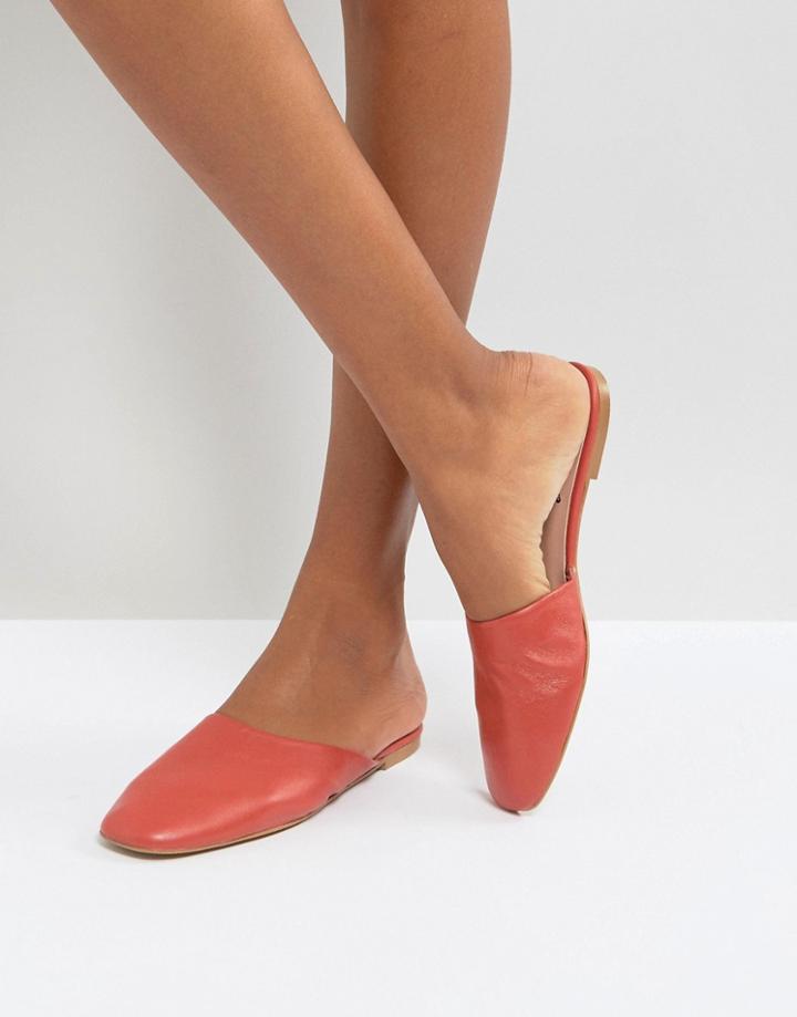 Depp Leather Mule Shoe - Red