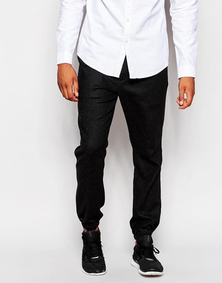 Ymc Wool Jogger With Diamond Weave - Black